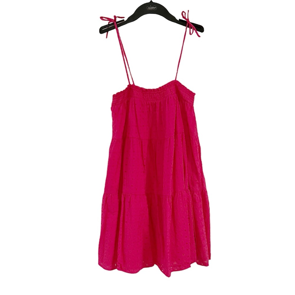 Cabana by Crown & Ivy Pink Eyelet Tie Strap Dress